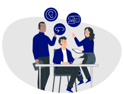 graphic of contact center agents 